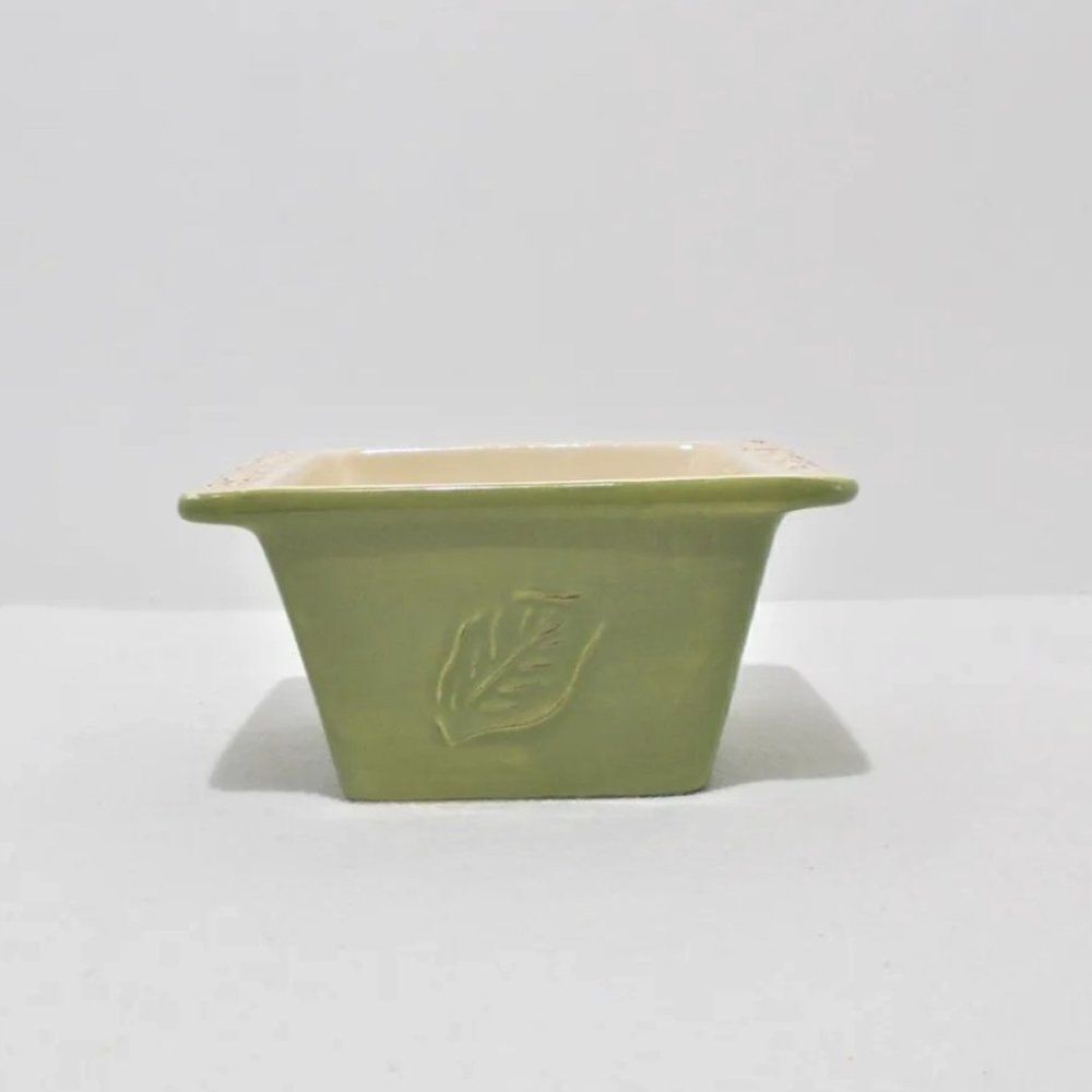 Tastefully Simple HOST COLLECTION Green Square DIP BOWL / OVEN BAKING DISH